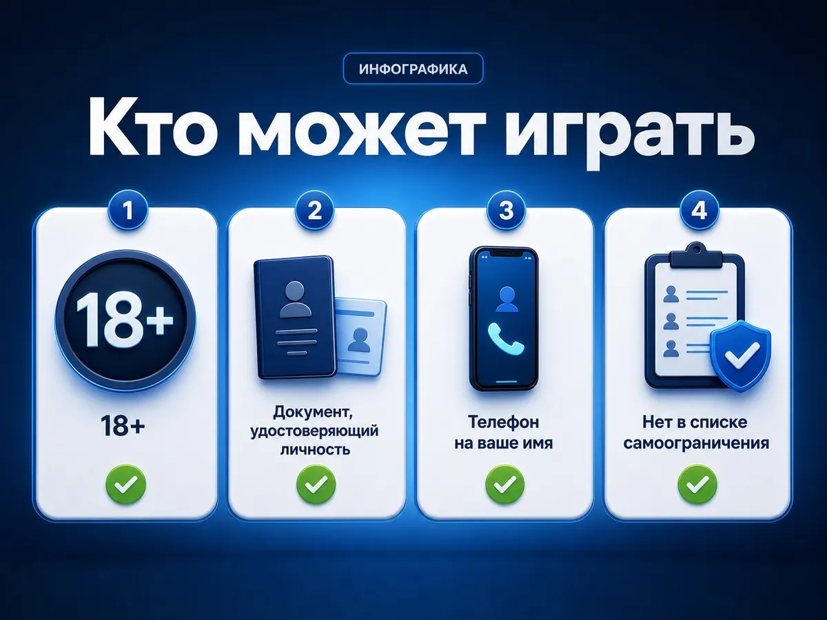 Инфографика: требования для регистрации в 1xBet в России