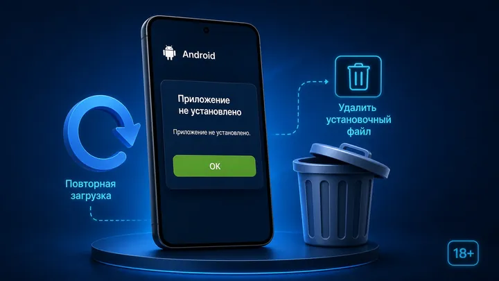 Ошибка «Приложение не установлено» при установке 1xBet